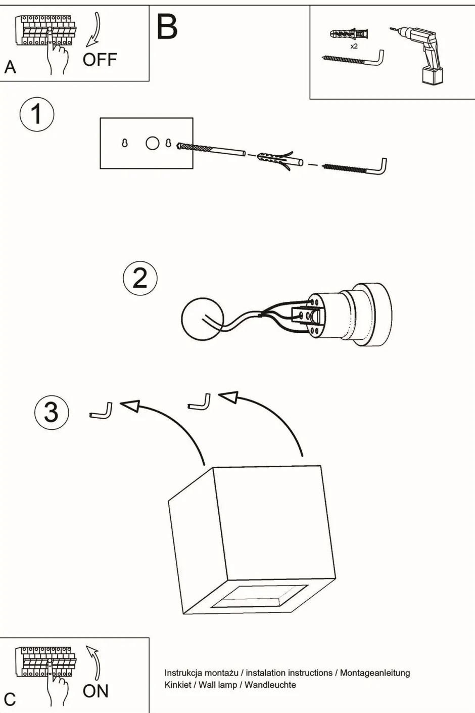 Sollux Wandleuchte Keramik Grau Würfel H: 14 cm Up Down E27< Wohnzimmerlampen|Keramiklampen