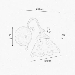 Spots|Badezimmer Lampe*Giovanni Battista Wandleuchte Keramik Messing H: 15,5 cm schwenkbar E14