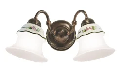 Wohnzimmerlampen|Keramiklampen*Ferroluce Wandleuchte Keramik Metall E14 B: 35 cm 2-flammig