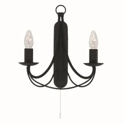 Searchlight Wandleuchte klassisch in matt Schwarz< Wandleuchten|Küchenlampen