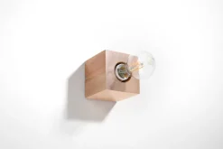 Sollux Wandleuchte LABERIA Holz Würfel B:10cm Modern kompakt< Wandleuchten|Flurlampen