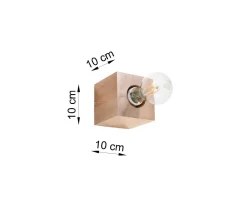 Sollux Wandleuchte LABERIA Holz Würfel B:10cm Modern kompakt< Wandleuchten|Flurlampen