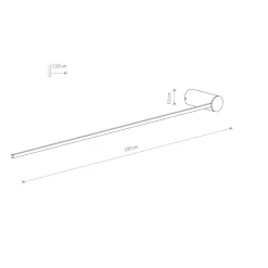 Led Lampen|Wandleuchten*Nowodvorski Wandleuchte LED Schwarz 3000 K 520 lm Aluminium 105 cm hoch