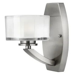 Elstead Wandleuchte LOU Weiß Nickel Lampe Wohnzimmer Flur< Wandleuchten|Glaslampen