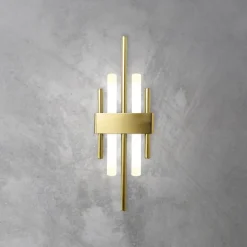 Giovanni Battista Wandleuchte Messing Art Déco für 2x S14d H: 50,5 cm< Wandleuchten|Badezimmer Lampe