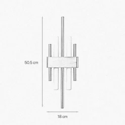 Giovanni Battista Wandleuchte Messing Art Déco für 2x S14d H: 50,5 cm< Wandleuchten|Badezimmer Lampe