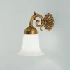 Wohnzimmerlampen|Metall Lampen*Berliner Messingleuchten Wandleuchte Messing Glas blendarm Ornamente E27 T:19 cm