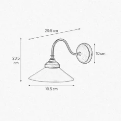 Giovanni Battista Wandleuchte Messing Glas H: 23,5 cm Rustikal schwenkbar E14< Spots|Badezimmer Lampe