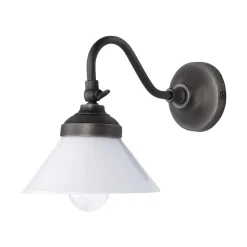 Giovanni Battista Wandleuchte Messing Glas H: 18,5 cm klein schwenkbar E14< Spots|Badezimmer Lampe