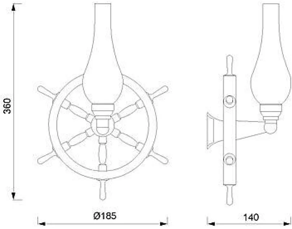 Laura Suardi Wandleuchte Messing in Chrom Maritim Badezimmer< Wandleuchten|Jugendstil Lampen
