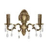 Giovanni Battista Wandleuchte Messing Kristall B: 39 cm in Bronze hell 2x E14< Wandleuchten|Jugendstil Lampen