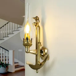 Laura Suardi Wandleuchte Messing Maritim Anker Badezimmer Flur< Wandleuchten|Lampen Aus Aller Welt