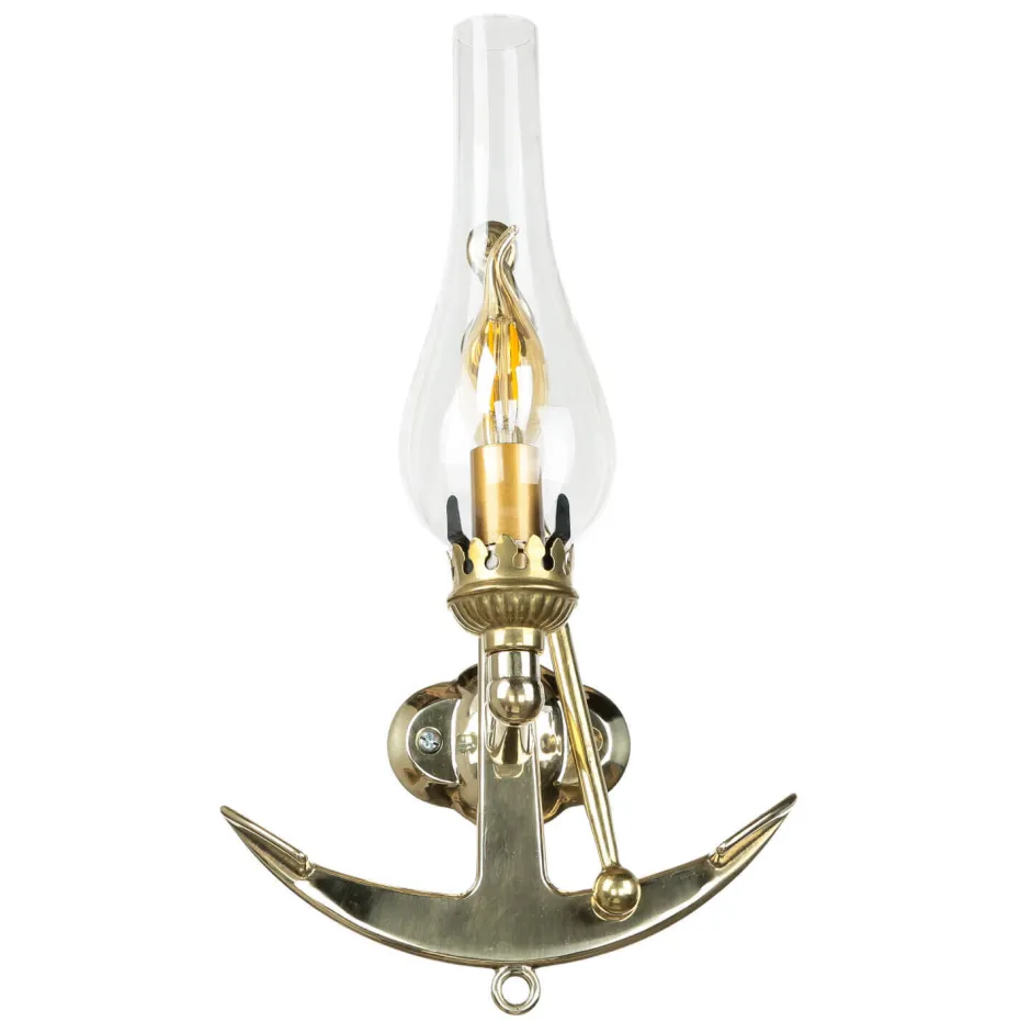 Laura Suardi Wandleuchte Messing Maritim Anker Badezimmer Flur< Wandleuchten|Lampen Aus Aller Welt