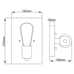 Elstead Wandleuchte Metall 22,5 cm hoch eckig klein für E27 QUINT< Wandleuchten|Flurlampen