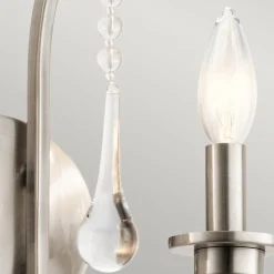 Wohnzimmerlampen|Metall Lampen*Elstead Wandleuchte Metall E14 38,1 cm hoch in Zinn 2-flammig