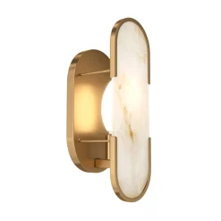 Maytoni Wandleuchte Metall E14 H: 30,5 cm in Gold Weiß (Stein)< Wandleuchten|Flurlampen