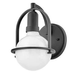 Wandleuchten|Küchenlampen*Elstead Wandleuchte Metall Glas 23,3 cm hoch Schwarz Weiß E27