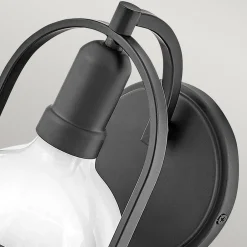 Wandleuchten|Küchenlampen*Elstead Wandleuchte Metall Glas 23,3 cm hoch Schwarz Weiß E27