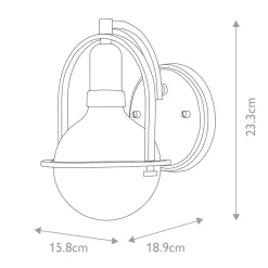 Wandleuchten|Küchenlampen*Elstead Wandleuchte Metall Glas 23,3 cm hoch Schwarz Weiß E27