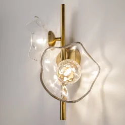 Wandleuchten|Flurlampen*Maytoni Wandleuchte Metall Glas 45 cm hoch in Messing G9 Modern