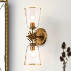 Elstead Wandleuchte Metall Glas E27 H: 55,9 cm Up Down Modern< Wandleuchten|Rustikale Lampen