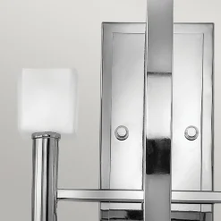 Elstead Wandleuchte Metall Glas H: 50 cm Chrom Weiß mit 2x G9 LED< Wohnzimmerlampen|Metall Lampen