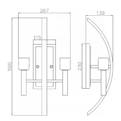 Elstead Wandleuchte Metall Glas H: 50 cm Chrom Weiß mit 2x G9 LED< Wohnzimmerlampen|Metall Lampen