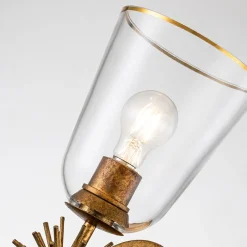 Wandleuchten|Rustikale Lampen*Elstead Wandleuchte Metall Glas H: 36,8 cm in Gold Antik E27