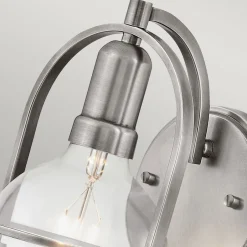 Wandleuchten|Küchenlampen*Elstead Wandleuchte Metall Glas H: 23,3 cm Nickel gebürstet E27