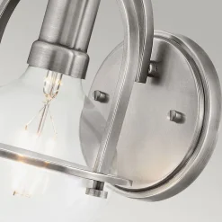 Wandleuchten|Küchenlampen*Elstead Wandleuchte Metall Glas H: 23,3 cm Nickel gebürstet E27