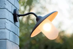 Wandleuchte Metall Glas Rostbraun H:24 cm IP44 Garten< Außenwandleuchten|Industrie Lampen