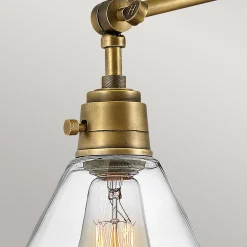 Elstead Wandleuchte Metall Glas verstellbar E27 in Messing Antik< Wandleuchten|Wohnzimmerlampen