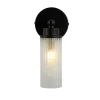 Searchlight Wandleuchte Metall Glasschirm G9 IP44 B:10 cm Schwarz< Metall Lampen|Glaslampen
