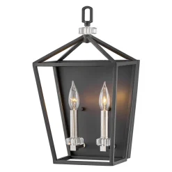 Elstead Wandleuchte Metall H: 43,1 cm Schwarz Nickel poliert< Wandleuchten|Flurlampen