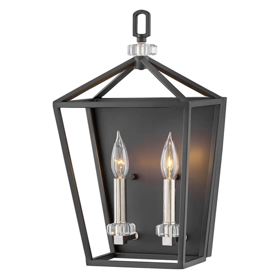 Elstead Wandleuchte Metall H: 43,1 cm Schwarz Nickel poliert< Wandleuchten|Flurlampen