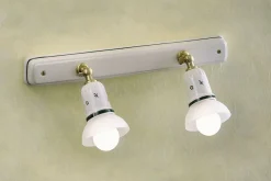 Wohnzimmerlampen|Keramiklampen*Ferroluce Wandleuchte Metall Keramik verstellbar E14 2-flammig