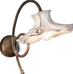 Wohnzimmerlampen|Keramiklampen*Ferroluce Wandleuchte Metall Keramik E14 30 cm hoch Landhaus Stil