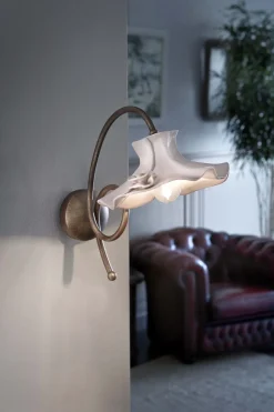 Wohnzimmerlampen|Keramiklampen*Ferroluce Wandleuchte Metall Keramik E14 30 cm hoch Landhaus Stil