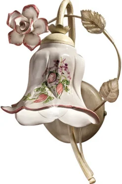 Wohnzimmerlampen|Keramiklampen*Ferroluce Wandleuchte Metall Keramik E14 26 cm hoch Landhaus