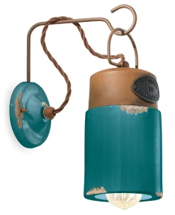 Wohnzimmerlampen|Keramiklampen*Ferroluce Wandleuchte Metall Keramik H: 33 cm E27 Vintage Handarbeit