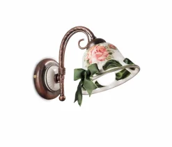 Wohnzimmerlampen|Keramiklampen*Ferroluce Wandleuchte Metall Keramik E14 17 cm hoch Landhausstil