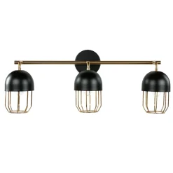 Wandleuchten|Küchenlampen*Easylight Wandleuchte Metall Loft Design in Schwarz Gold QUINN