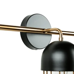 Wandleuchten|Küchenlampen*Easylight Wandleuchte Metall Loft Design in Schwarz Gold QUINN