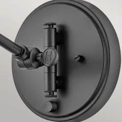 Elstead Wandleuchte Metall Rattan E27 verstellbar Schwarz vielseitig< Wandleuchten|Wohnzimmerlampen