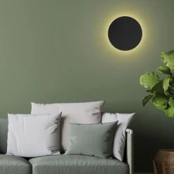 TK Lighting Wandleuchte Metall Schwarz Ø 30 cm rund flach< Moderne Lampen|Küchenlampen