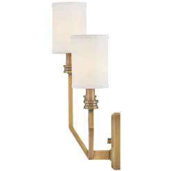 Wandleuchten|Rustikale Lampen*Elstead Wandleuchte Metall Stoff 48,3 cm hoch E14 3-flammig