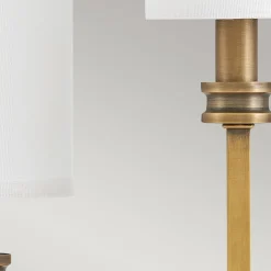 Wandleuchten|Rustikale Lampen*Elstead Wandleuchte Metall Stoff 48,3 cm hoch E14 3-flammig