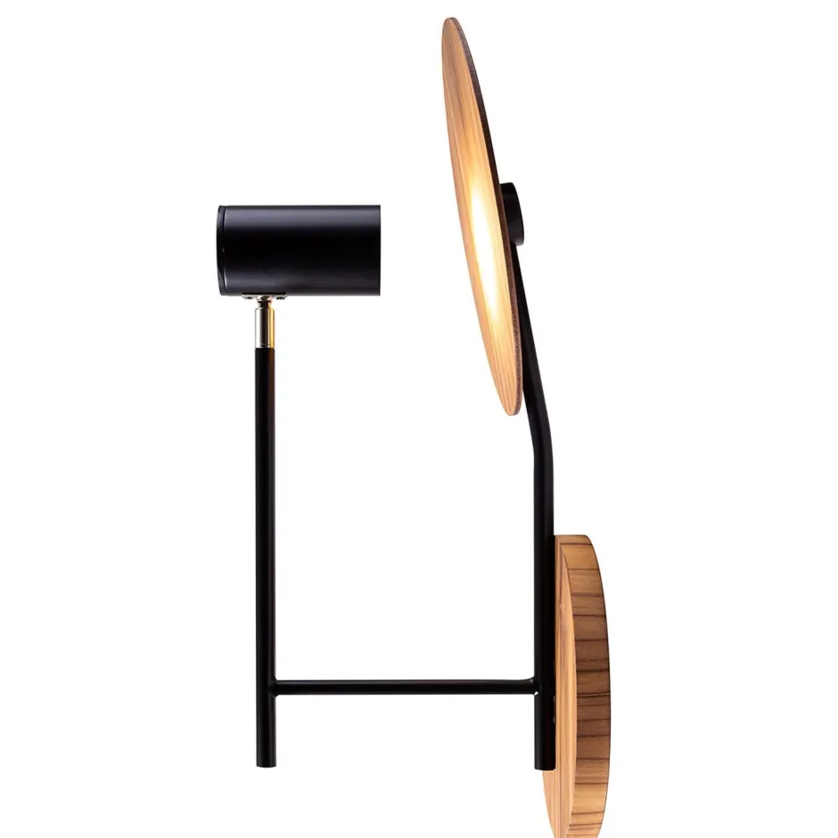 Elstead Wandleuchte Metall Teak Holz Furnier GU10 50 cm hoch< Wohnzimmerlampen|Schlafzimmer Lampen