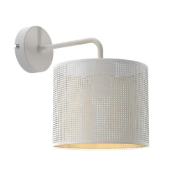 Luminex Wandleuchte Metall Weiß Gold T:26 cm dekorativ Loft< Wandleuchten|Schlafzimmer Lampen