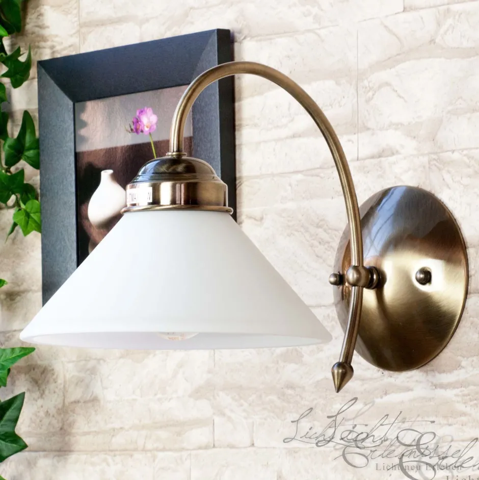 Wandleuchten|Esszimmer Lampen*Rabalux Wandleuchte mit Glasschirm Antik